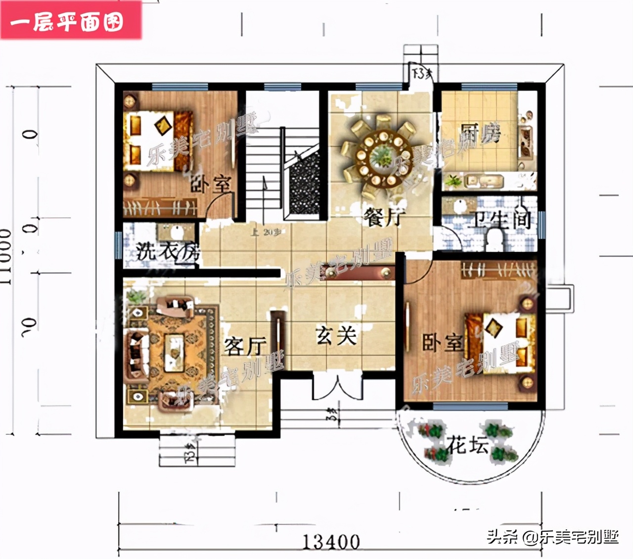 7套农村二层别墅房屋设计图，双露台+卧室套间，风水布局好