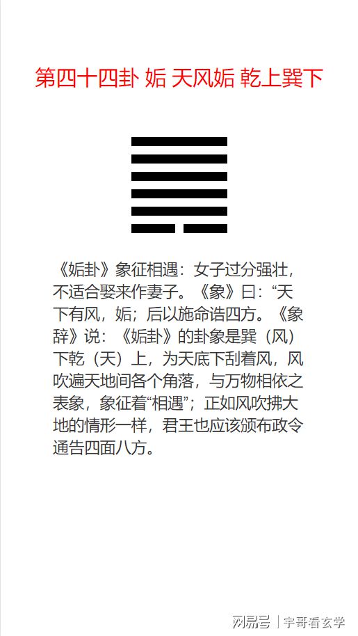 天风姤卦详解 本人刚接触周易，有些地方不太懂，一个卦象的对卦或者反卦，有什么含义么。